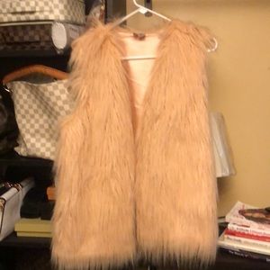 Peachy Pink Faux Fur Vest